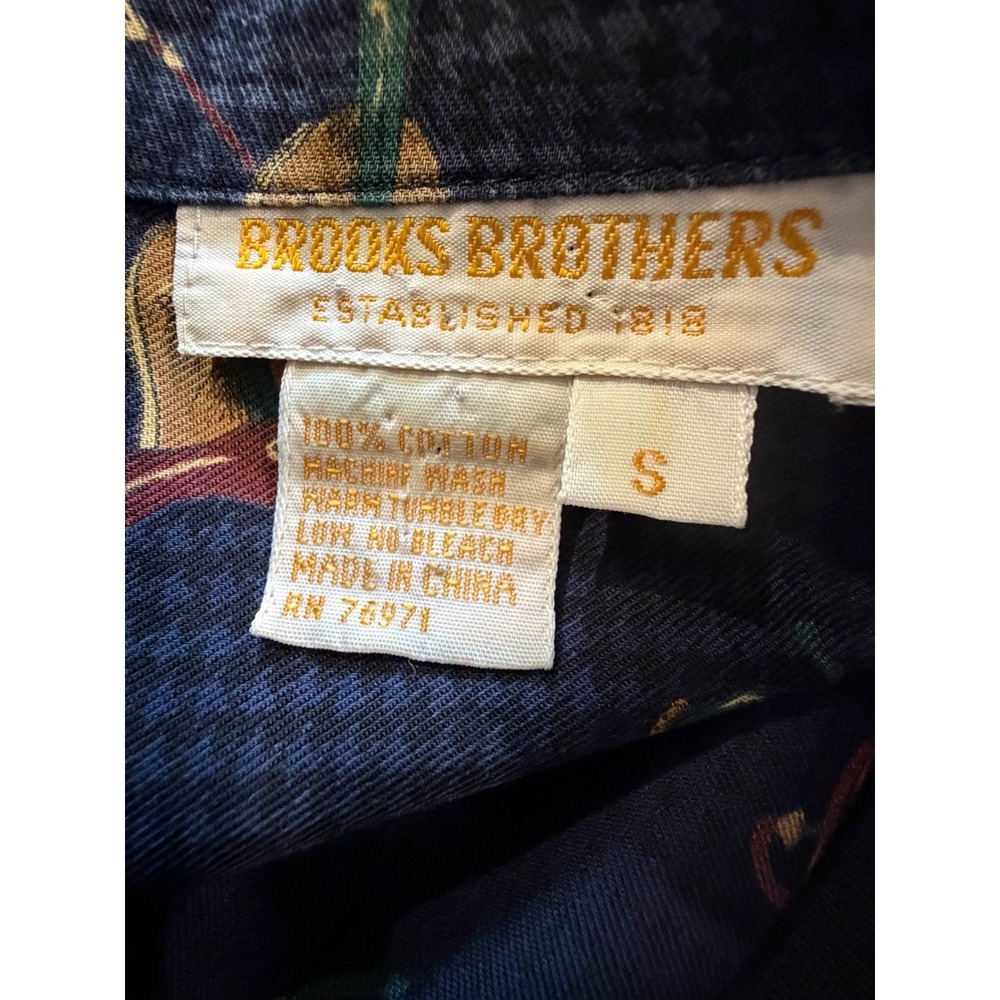VTG Brooks Brothers Navy Equestrian Horse Bit Button Down Shirt Small Preppy - Picture 9 of 9